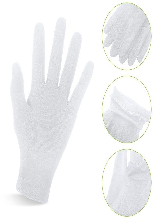 Cozypower 2 Pairs Silk Gloves Liners for Cold Weather Unisex Thermal Soft Comfortable Inner Silk Gloves (White) - Image 3